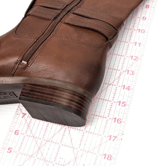 Naturalizer Women Rory Dark Brown Leather Wide Calf Riding Equestrian Boots 9.5 - Picture 6 of 7